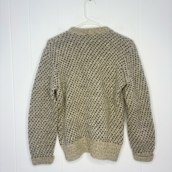 Vintage L.L. Bean Cardigan Icelandic Wool Women’s Medium Roundneck Fair Isle - Picture 6 of 6